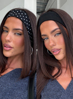 The Juney Headband Pack Black Polka Dot
