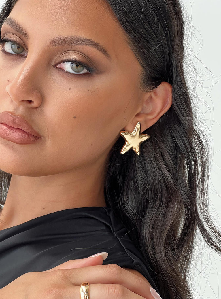 Lady Ear Rings Pretty Lady Earrings Gold | Princess Polly USA