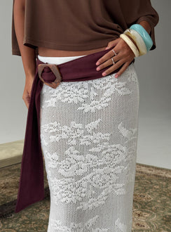 Wrylie Faux Suede Belt Plum