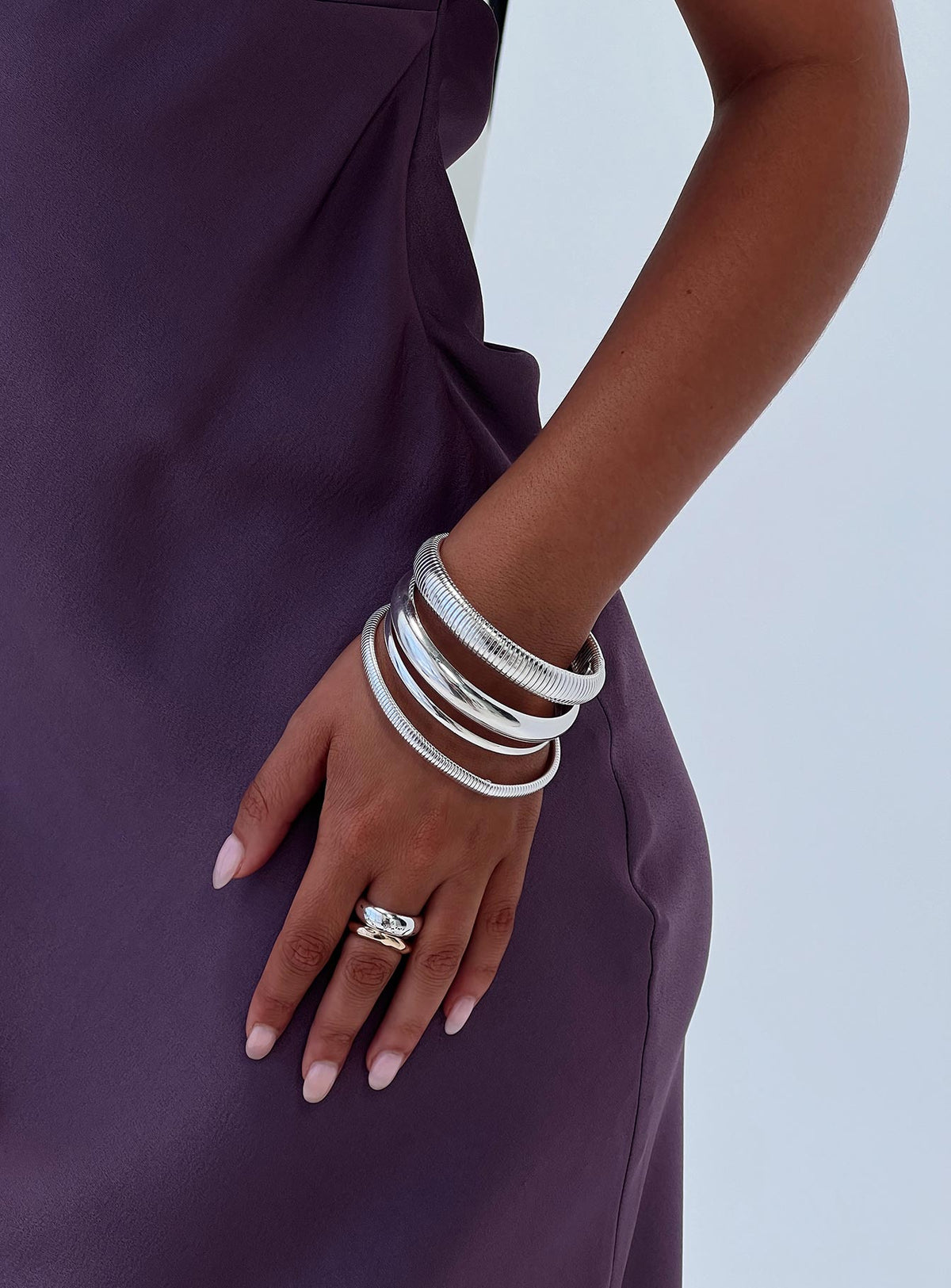 Princess Polly Lower Impact Dapperton Bangle Set Silver