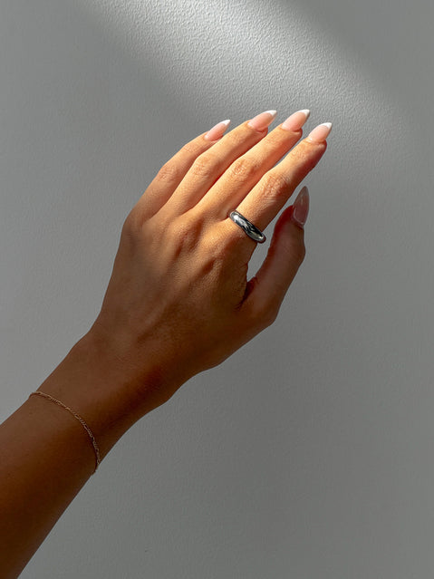 Karensa Stainless Steel Dome Ring Silver