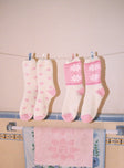 Fluffy sock pack Pack of two, graphic print