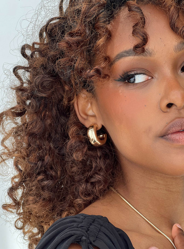 Gold toned hoop earrings