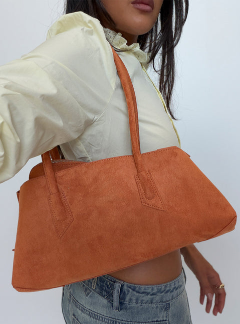 Hotshot Faux Suede Shoulder Bag Tan
