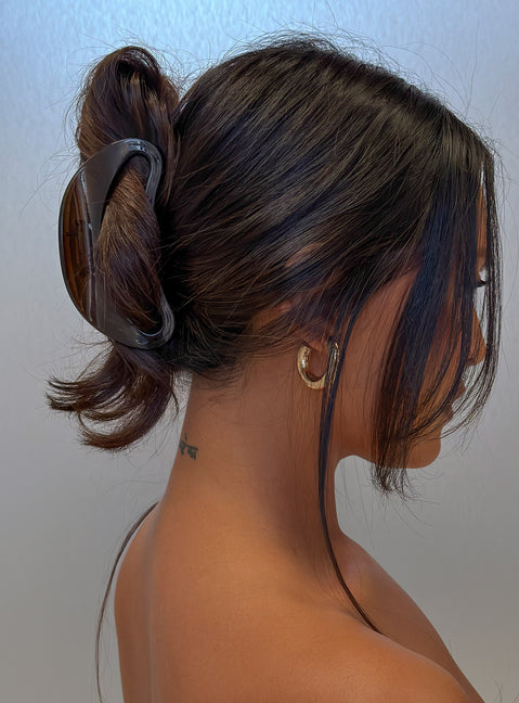 Say My Name Hair Clip Sheer Chocolate