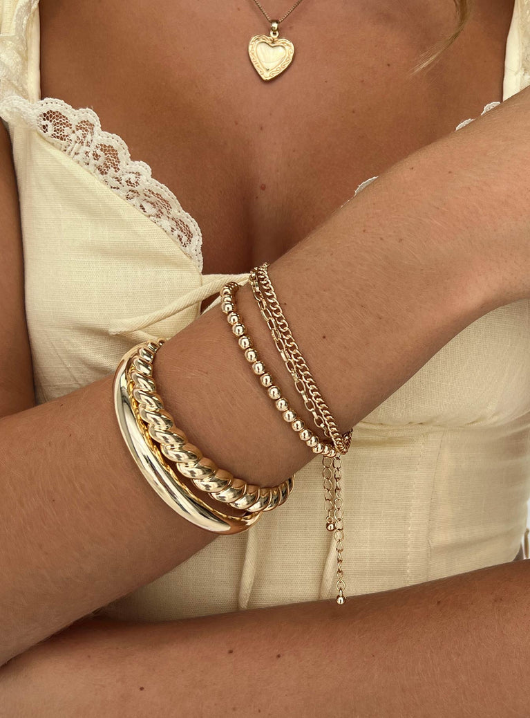 Gold-toned bracelet pack Bracelet & bangle styles, lobster clasp fastening