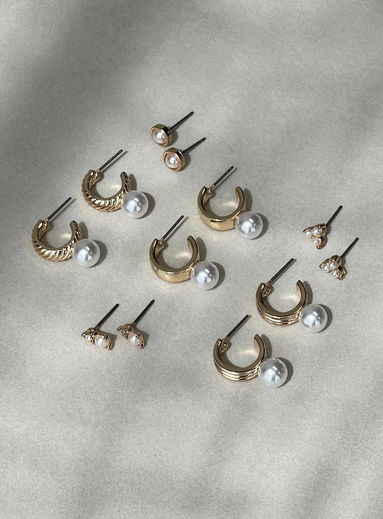 Earring pack  Pack of six, hoop & stud styles, stud fastening, pearl detail