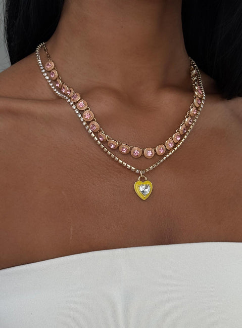 Cosetta Necklace Pack Gold / Pink