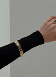 Gold toned cuff, fixed size