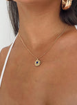 Necklace Gold toned Drop charm Lobster clasp fastening