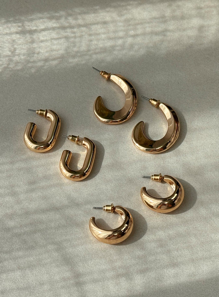 Dalena Earring Pack Gold