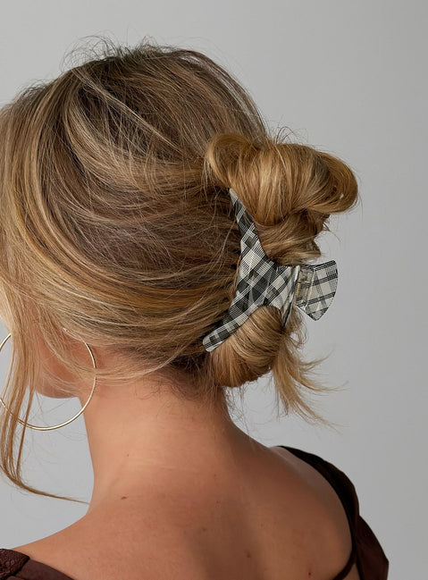Sloen Claw Clip Black Check