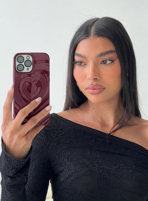 Brisa iPhone Case Heart Burgundy