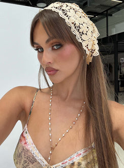 Lilibette Crochet Hair Bandana Butter