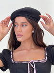 Knit beret, adjustable headband