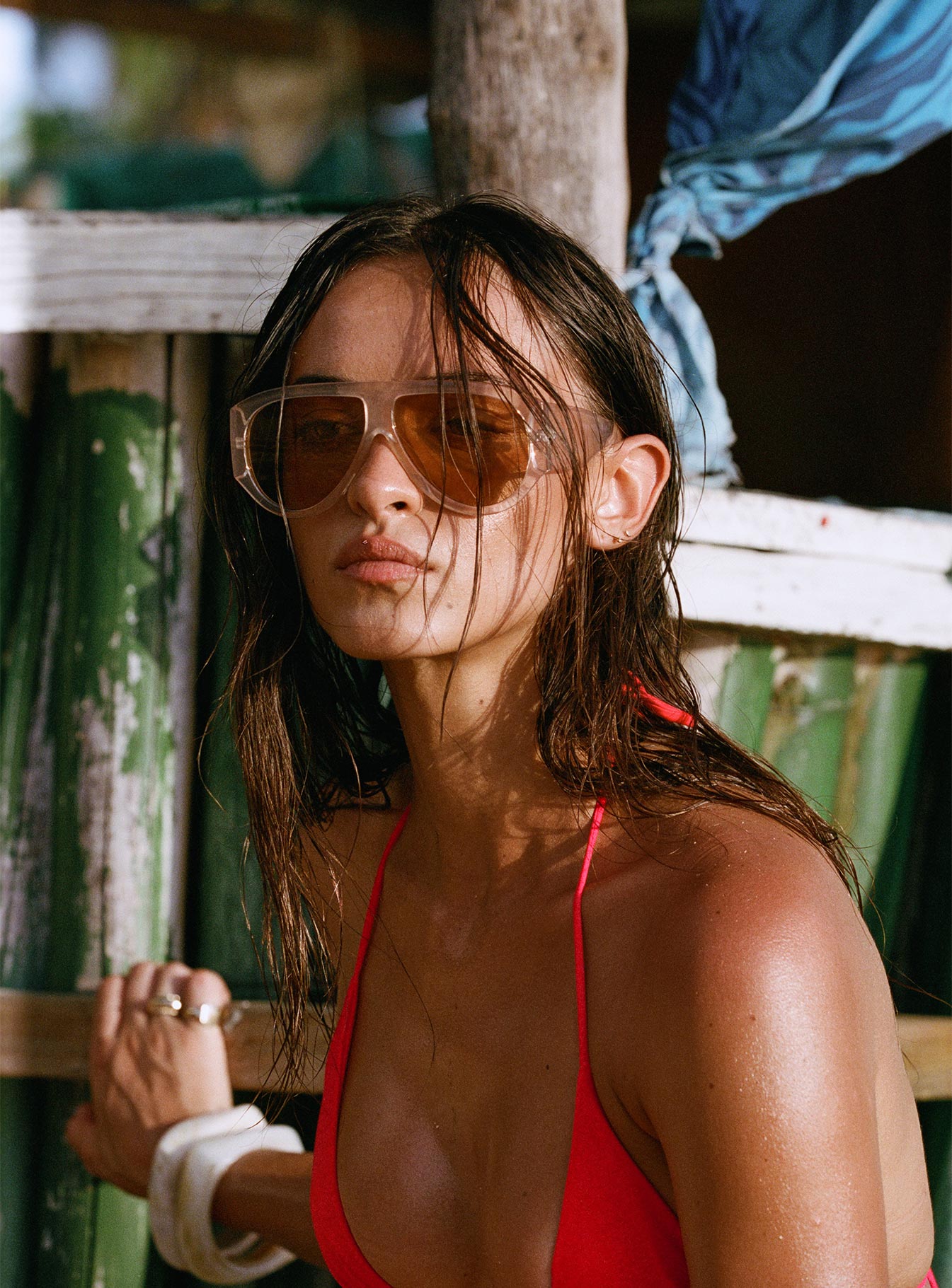 Porschia Sunglasses Clear / Amber