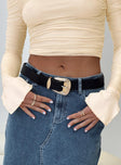 Belt Faux leather  Gold toned buckle 