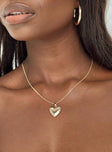 Necklace Dainty chain Heart pendant Lobster clasp fastening