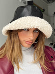 Faux leather bucket hat