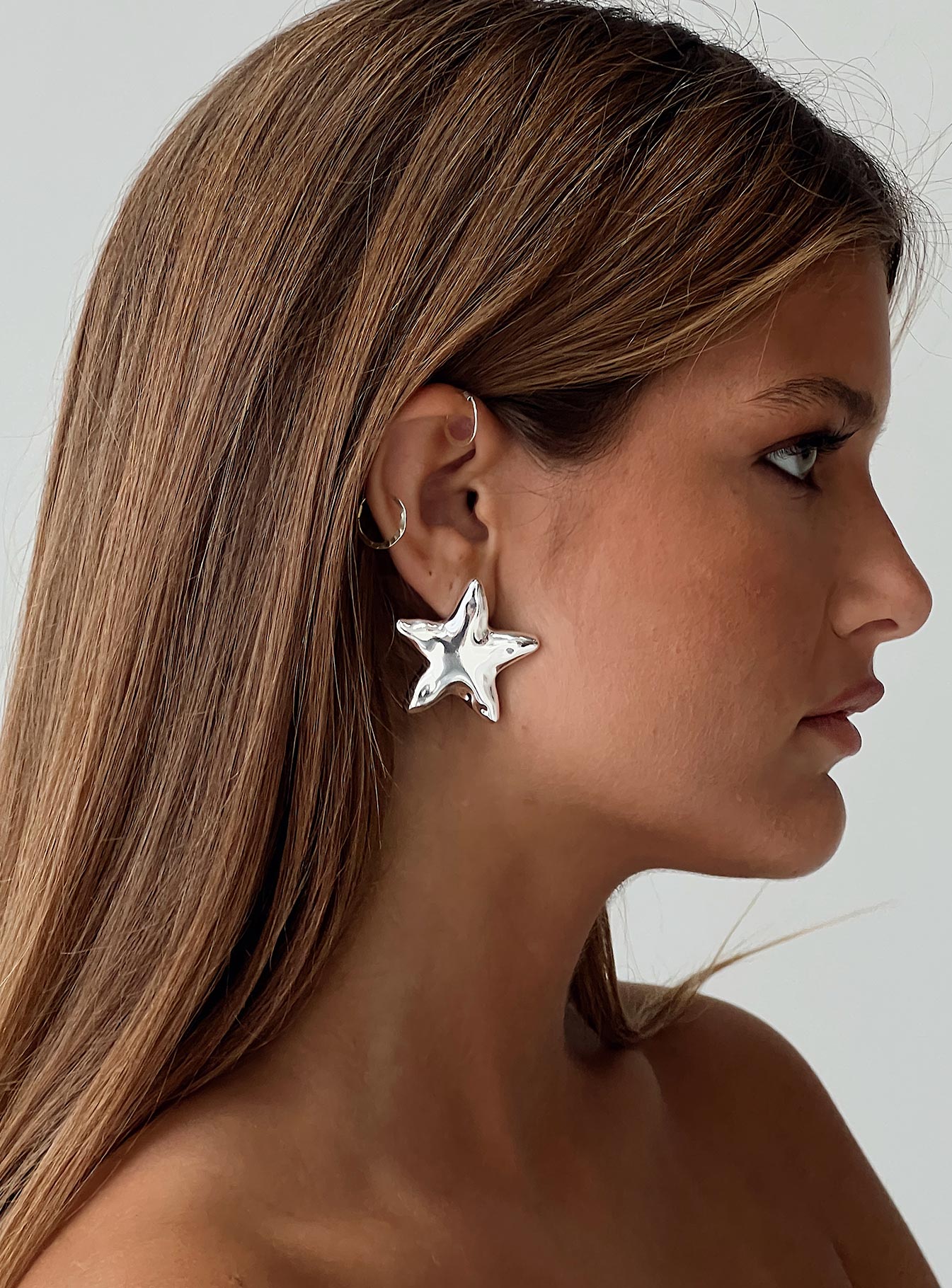 Star silver earrings