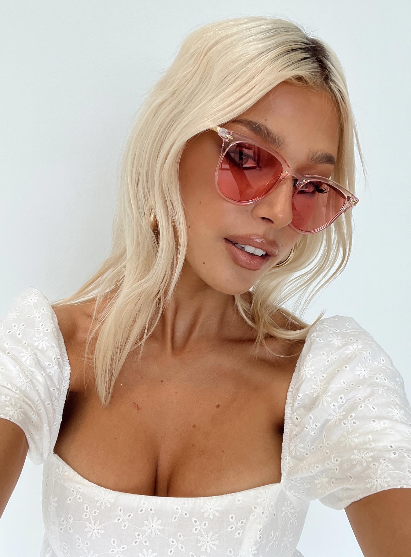 Tinted pink shop sunglasses