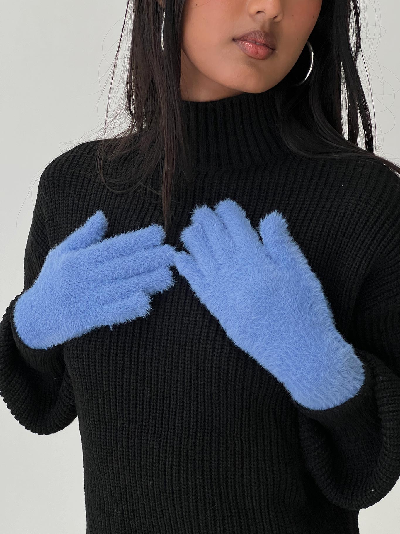 Prichard Fluffy Gloves Blue