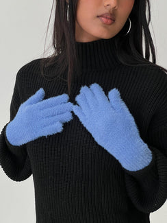 Prichard Fluffy Gloves Blue