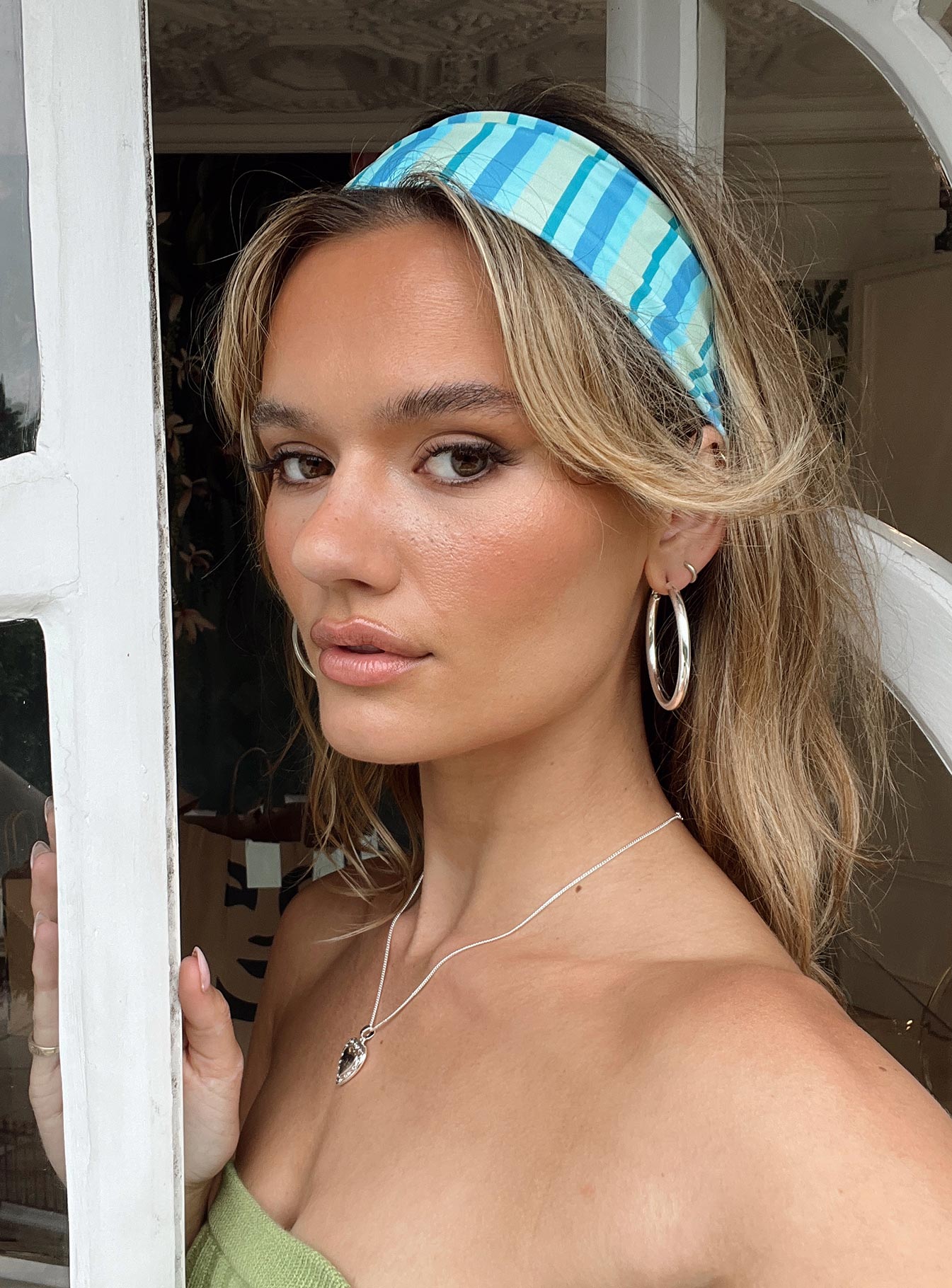 Headband Striped print Thick design Double lined Good stretch