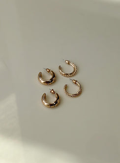 Eventually Earring Set Gold