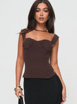 product Princess Polly Sleeveless High Neck  Kyrie Longline Corset Top Brown