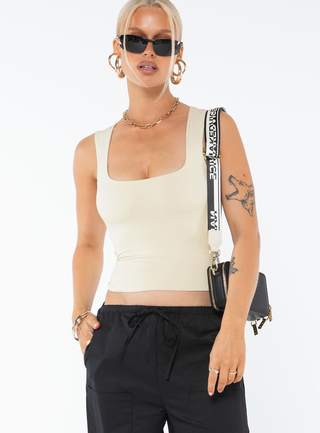 product Princess Polly Full Sleeves High Neck  Zoe Top Cream