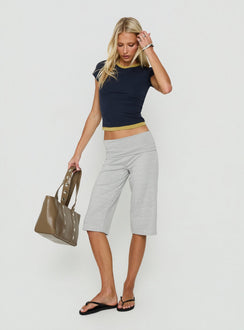 Laroy Folded Capri Pant Grey Marle