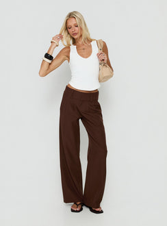 Two Lovers Low Rise Pants Chocolate