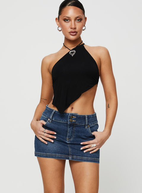 Faya Low Rise Denim Mini Skirt | Dark Blue | Womens | PP Dnm Faya Low Rise Denim Mini Skirt | Dark Blue | Womens | PP Dnm
