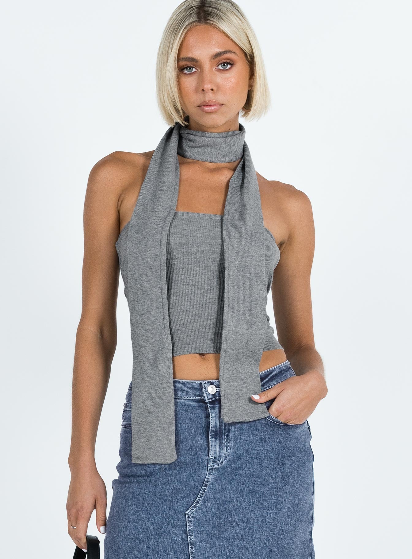 Styles two piece top grey