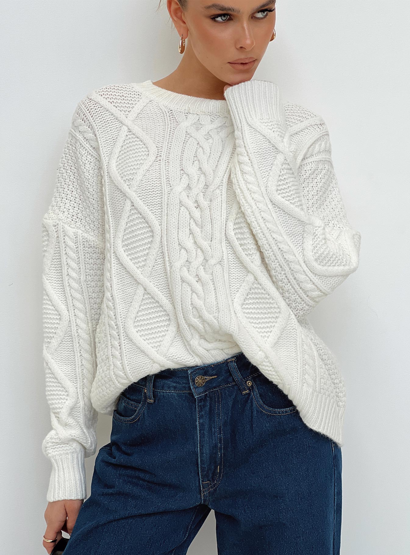 Canlish cable sweater cream