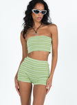 Shorts Striped print Knit material High rise Elasticated band at waist Good stretch Unlined 