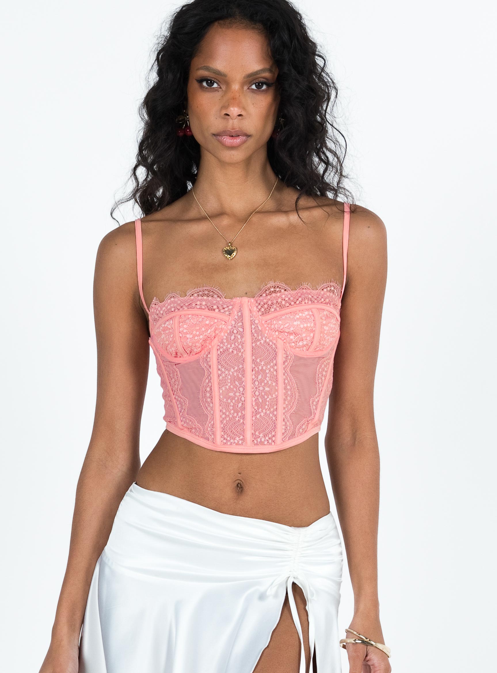 Pink cheap bustier top