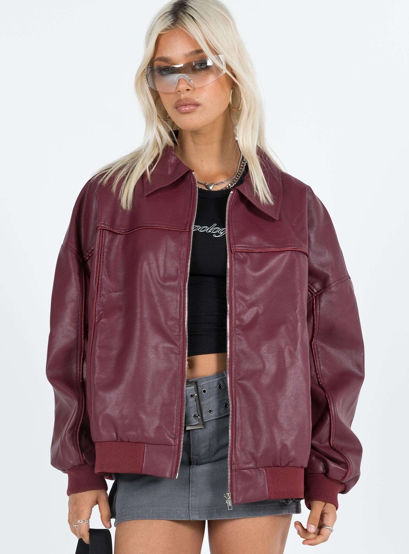 Aviator 2024 jacket burgundy