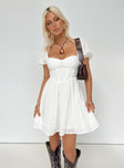 Princess Polly Sweetheart Neckline  Darso Mini Dress White