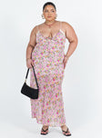 Princess Polly Scoop Neck  Emily Maxi Dress Pink Floral Curve