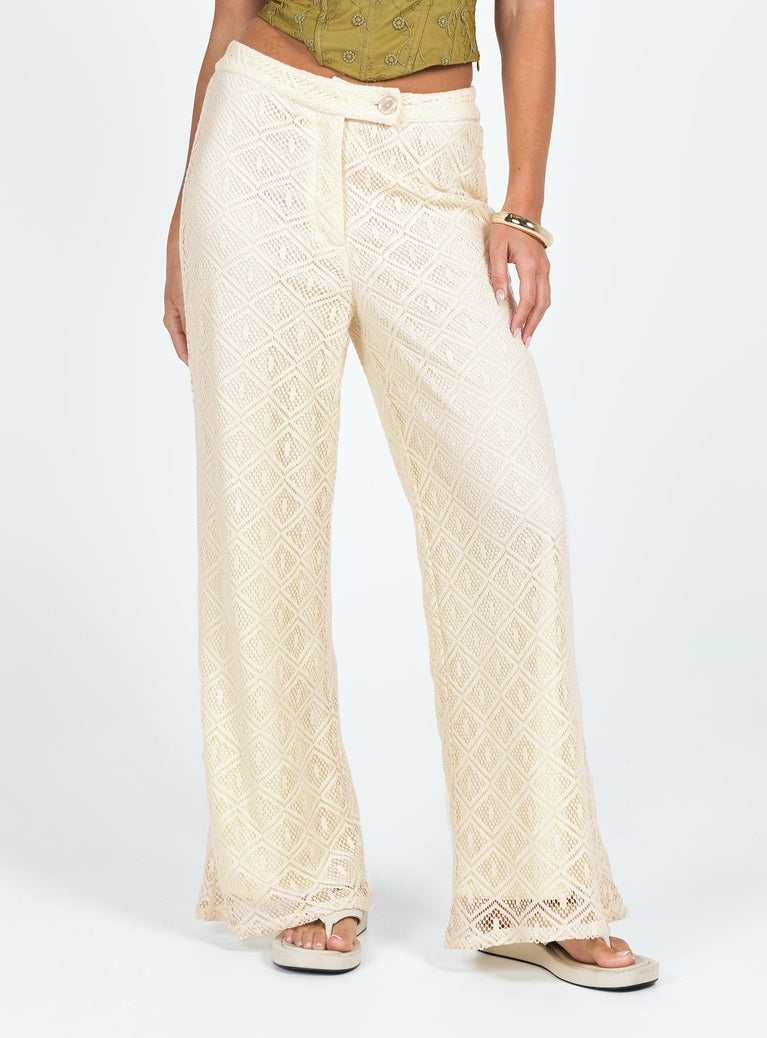 Princess Polly mid-rise  Mikenzie Pants Cream
