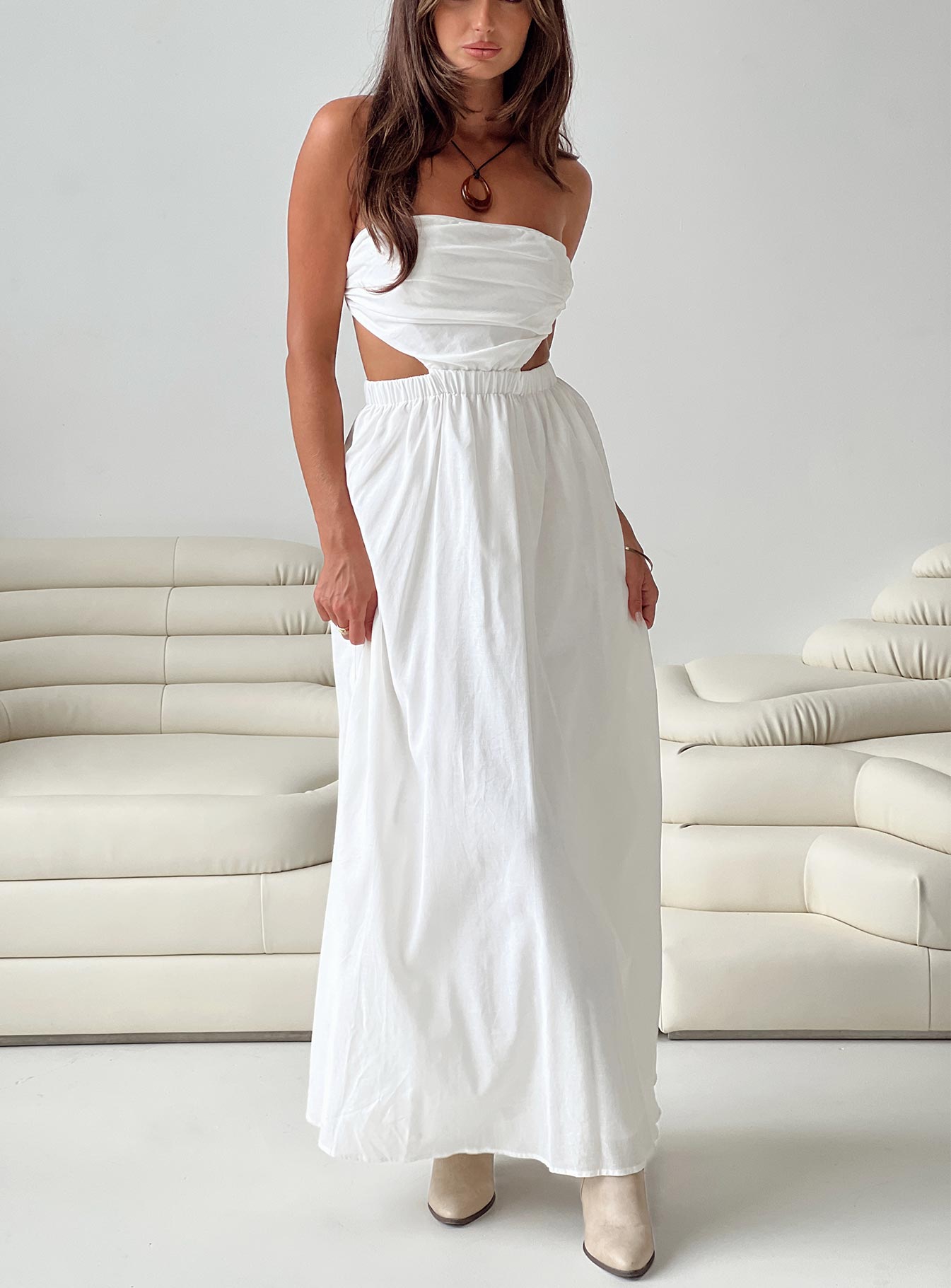 product Princess Polly Asymmetric Neckline  Jessia Maxi Dress White