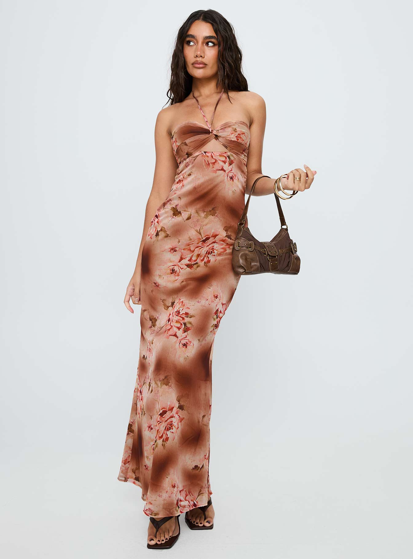 Saye Halter Twist Maxi Dress Multi | Princess Polly Saye Halter Twist Maxi Dress Multi | Princess Polly