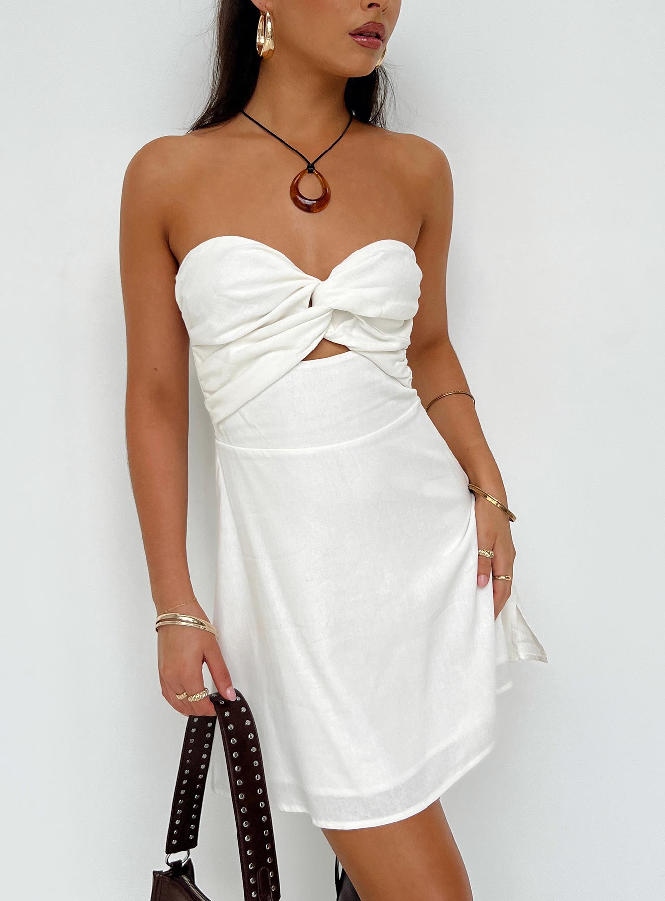 product Princess Polly Sweetheart Neckline  Falling For You Mini Dress White