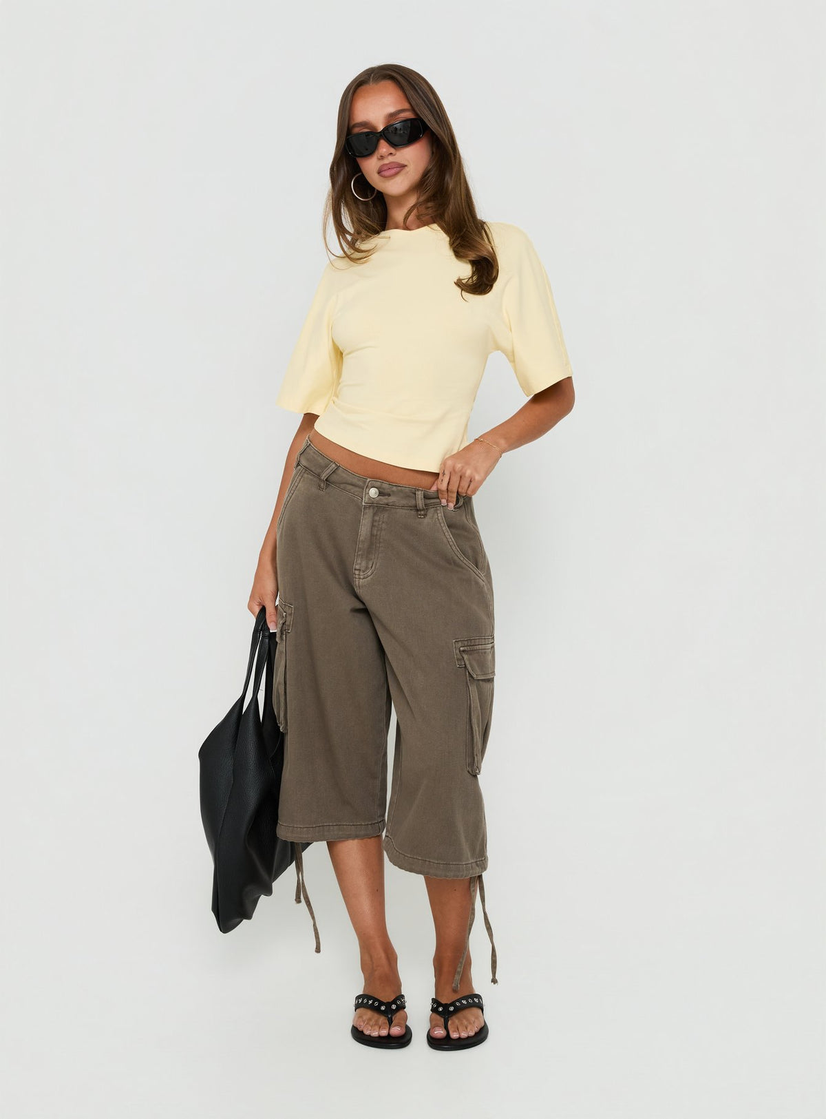 Nakota V Neck Cinched Tee Butter Yellow