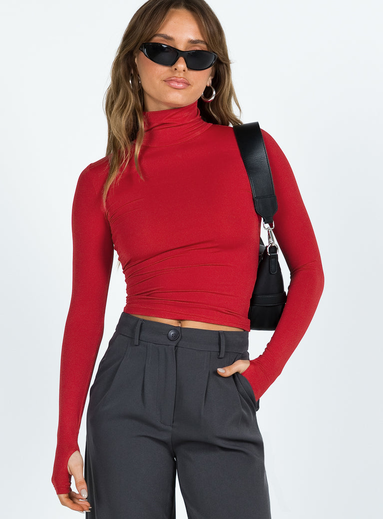 Long sleeve top Turtle neck Good stretch Unlined