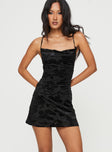 Celena Mini Dress Burn Out Black Tall