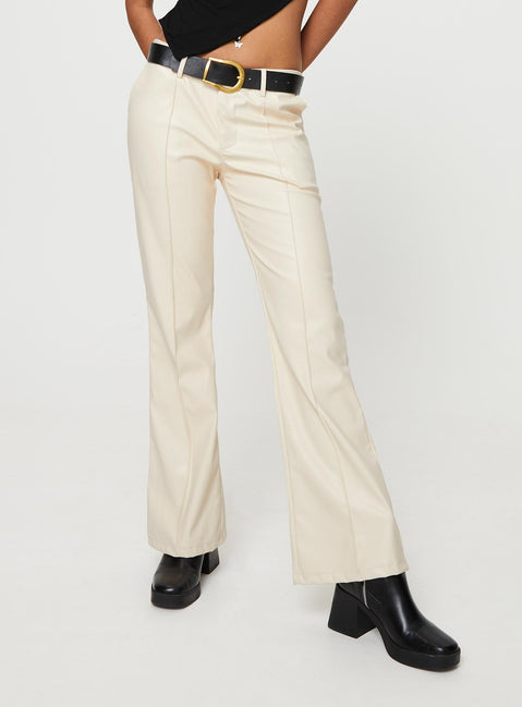 product Princess Polly  Yarella Mid Rise PU Pants Ivory