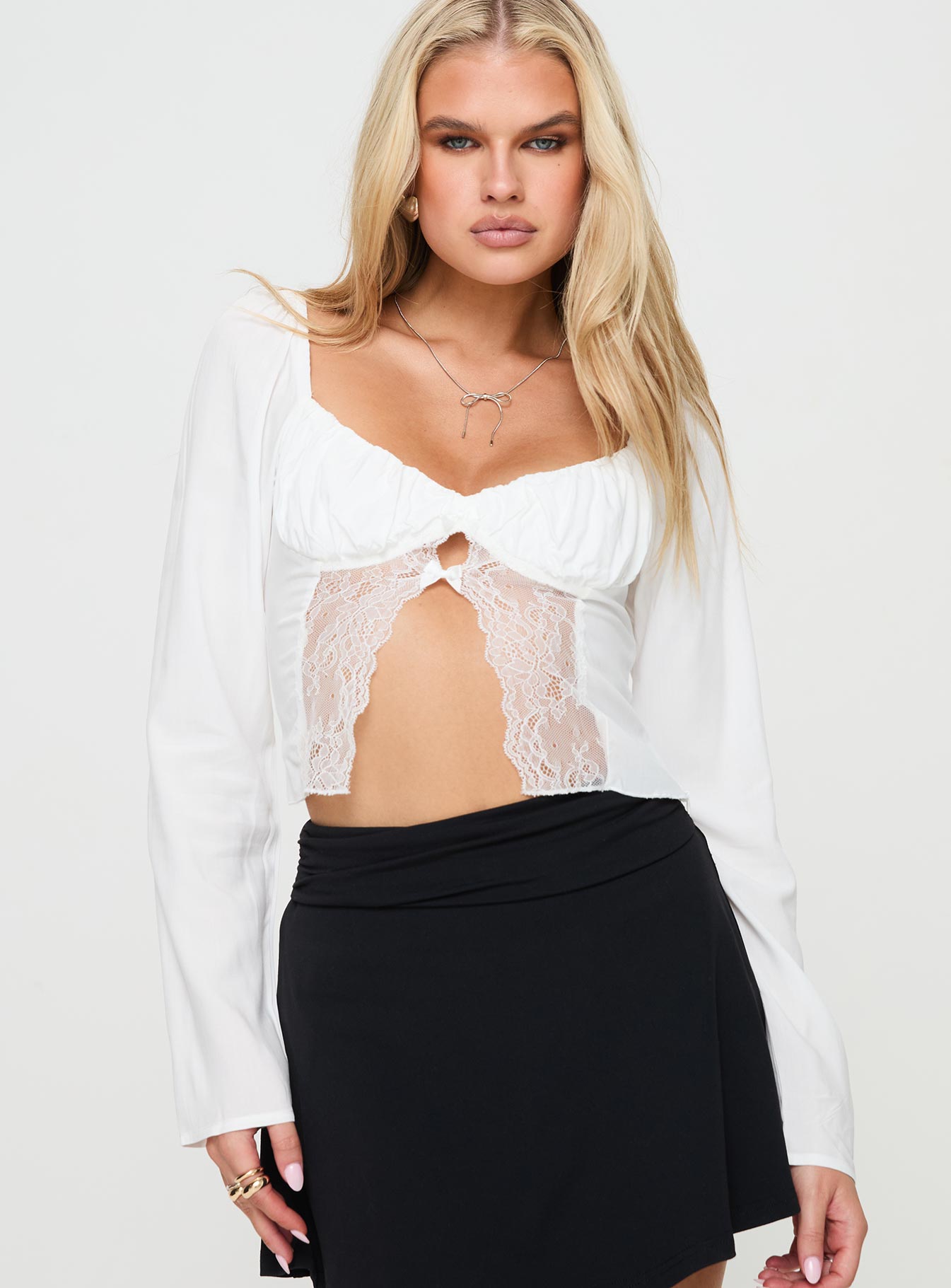 Kenzler long sleeve top white